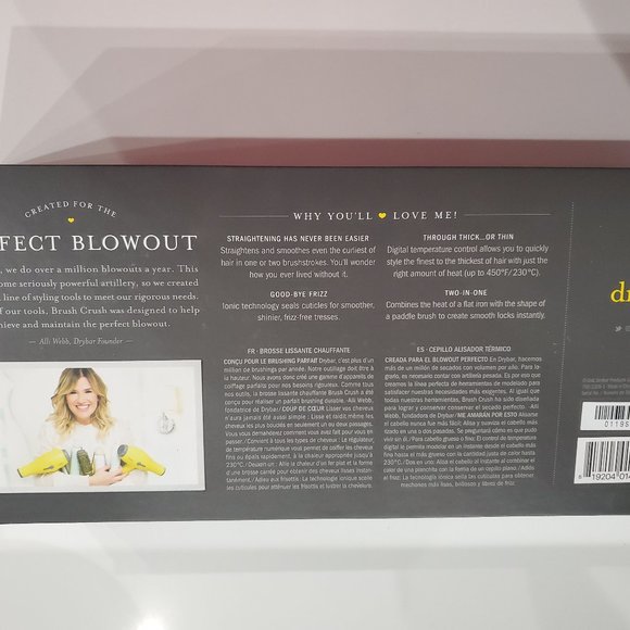 Drybar The Brush Crush Heated Straightening Brush new in box main image 5